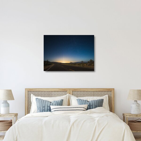 Staklena slika - Noćno nebo iznad ceste (70x50 cm)