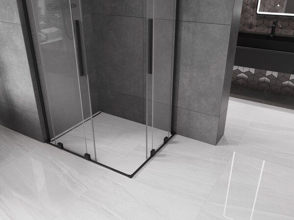 Mexen Velar L Duo klizni tuš kabina 100 x 90 cm, prozirna, crna - 871-100-090-02-03-70