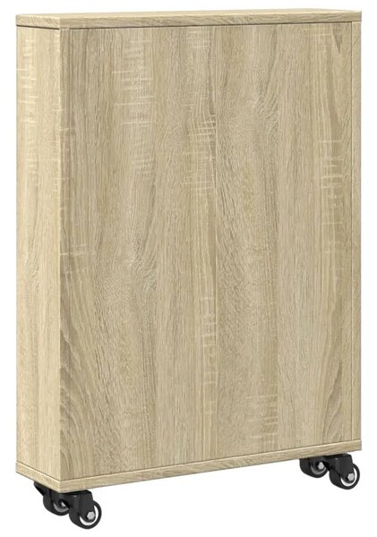 Uska kolica za odlaganje Sonoma hrast 48x13x68 cm Konstruirano drvo - sonoma hrast 1 Sonoma hrast