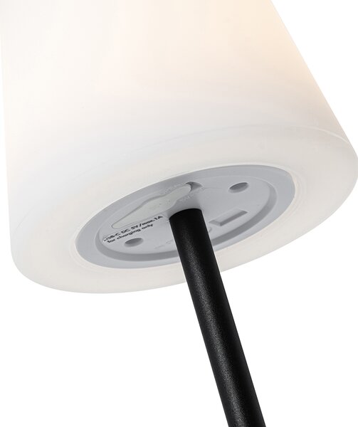 Set od 2 crnih punjivih stolnih svjetiljki 40 cm IP54 - Jude