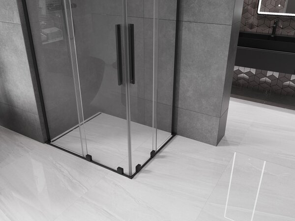 Mexen Velar L Duo klizni tuš kabina 100 x 90 cm, prozirna, crna - 871-100-090-02-03-70