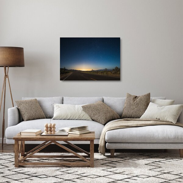Staklena slika - Noćno nebo iznad ceste (70x50 cm)