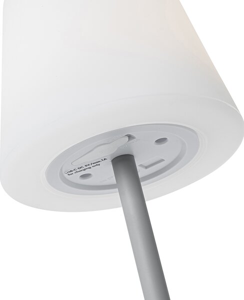 Set od 2 punjive stolne svjetiljke sive boje 40 cm IP54 - Jude