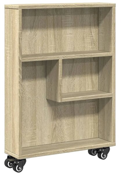 Uska kolica za odlaganje Sonoma hrast 48x13x68 cm Konstruirano drvo - sonoma hrast 1 Sonoma hrast