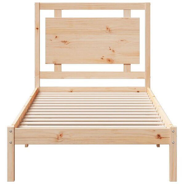Dugi okvir kreveta bez madraca 100 x 220 cm masivno drvo - Prirodna 100 x 220 cm Prirodna 100 x 220 cm