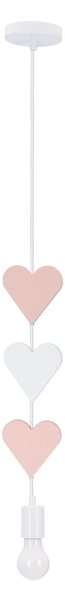 Bijelo-ružičasta dječja svjetiljka s metalnim sjenilom Hearts - Candellux Lighting