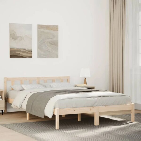 Dugi okvir kreveta bez madraca 140 x 220 cm od borovine - Prirodna 140 x 220 cm Prirodna 140 x 220 cm