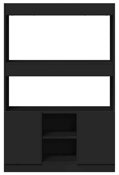 Visoka komoda crna 92 x 33 x 140 cm od konstruiranog drva - Crna 1 140 cm 92 cm