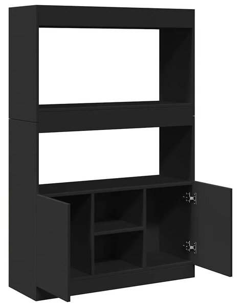 Visoka komoda crna 92 x 33 x 140 cm od konstruiranog drva - Crna 1 140 cm 92 cm