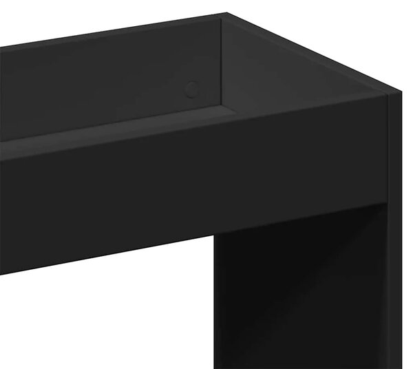 Visoka komoda crna 92 x 33 x 140 cm od konstruiranog drva - Crna 1 140 cm 92 cm