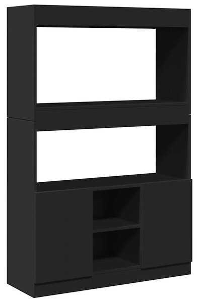 Visoka komoda crna 92 x 33 x 140 cm od konstruiranog drva - Crna 1 140 cm 92 cm
