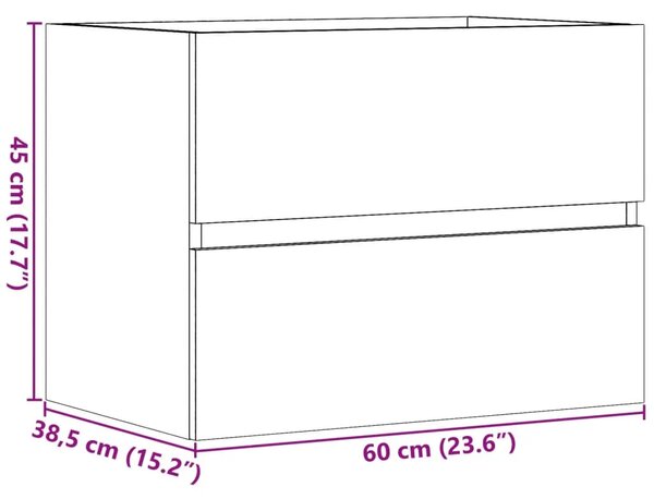 Kupaonski ormarić boja betona 60x38 5x45 cm konstruirano drvo - Beton siva 60 x 38.5 x 45 cm 1 1