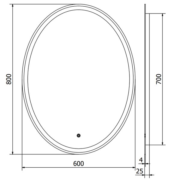 Mexen Elz osvijetljeno kupaonsko ogledalo 60 x 80 cm, LED 6000K, protiv magle - 9802-060-080-611-00