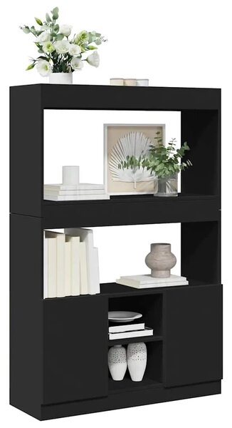 Visoka komoda crna 92 x 33 x 140 cm od konstruiranog drva - Crna 1 140 cm 92 cm