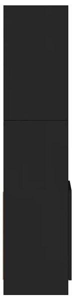 Visoka komoda crna 92 x 33 x 140 cm od konstruiranog drva - Crna 1 140 cm 92 cm
