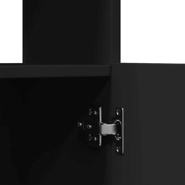 Visoka komoda crna 92 x 33 x 140 cm od konstruiranog drva - Crna 1 140 cm 92 cm