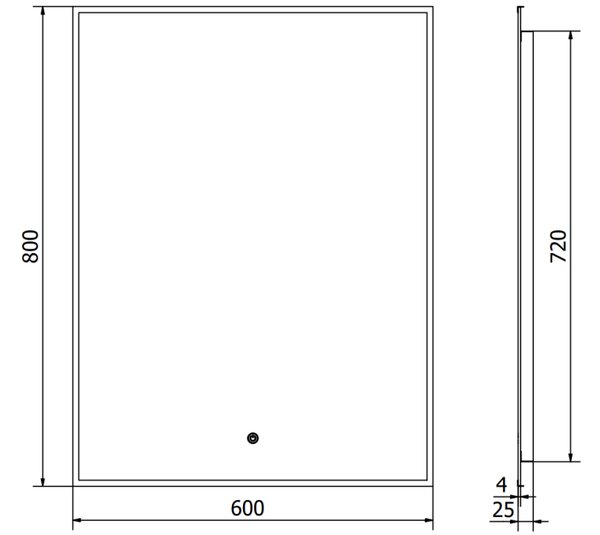 Mexen Erma osvijetljeno kupaonsko ogledalo 60 x 80 cm, LED 6000K, protumagleno, crni okvir - 9814-060-080-611-70