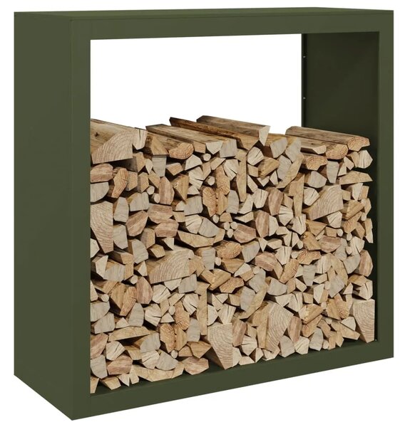 Stalak za drva za ogrjev zeleni 100x40x100 cm čelični - Čelik/zelena 100 x 40 x 100 cm Čelik/zelena 100 x 40 x 100 cm