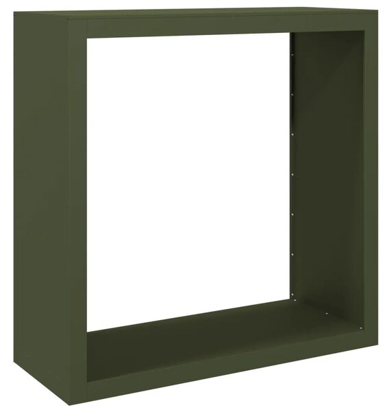 Stalak za drva za ogrjev zeleni 100x40x100 cm čelični - Čelik/zelena 100 x 40 x 100 cm Čelik/zelena 100 x 40 x 100 cm