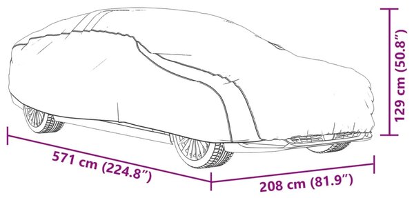 Cerada za auto - Automobilska navlaka za limuzinu s trakama srebrna M PEVA - m 1 Limuzina M