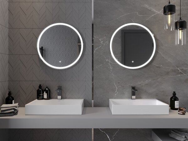 Mexen Gobi osvijetljeno okruglo kupaonsko ogledalo, 60 cm, LED 6000K, protiv magljenja - 9801-060-060-611-00