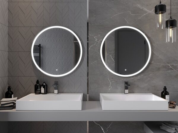 Mexen Gobi okruglo osvijetljeno kupaonsko ogledalo, 70 cm, LED 6000K, protiv magle - 9801-070-070-611-00