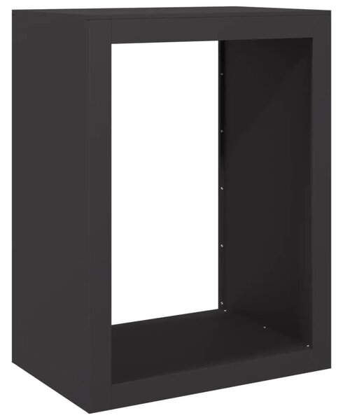 Stalak za drva za ogrjev crni 60 x 40 x 80 cm čelični - Čelik/crna 60 x 40 x 80 cm Čelik/crna 60 x 40 x 80 cm
