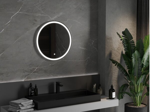 Mexen Gobi osvijetljeno okruglo kupaonsko ogledalo, 60 cm, LED 6000K, protiv magljenja - 9801-060-060-611-00