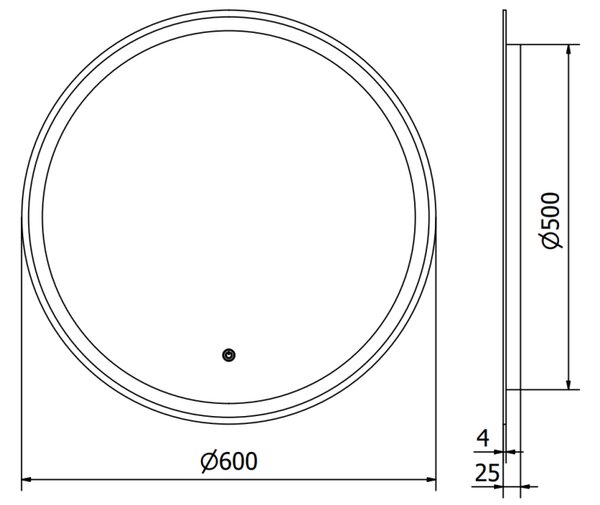 Mexen Gobi osvijetljeno okruglo kupaonsko ogledalo, 60 cm, LED 6000K, protiv magljenja - 9801-060-060-611-00