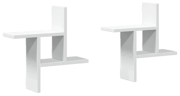 Zidne police 2 kom bijele 38x12x38 cm konstruirano drvo - Bijela 38 x 12 x 38 cm 1 1