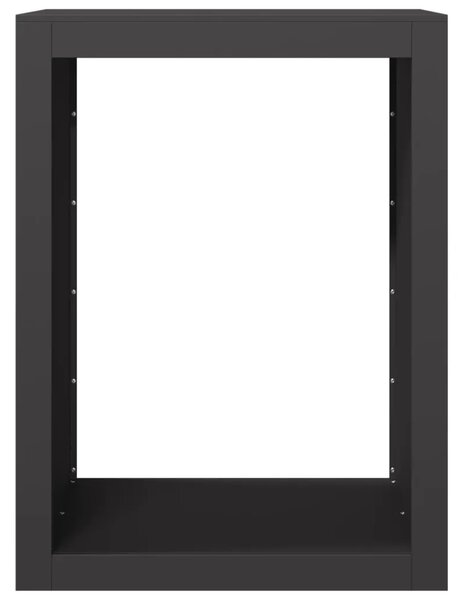 Stalak za drva za ogrjev crni 60 x 40 x 80 cm čelični - Čelik/crna 60 x 40 x 80 cm Čelik/crna 60 x 40 x 80 cm