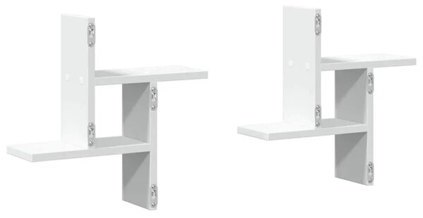 Zidne police 2 kom bijele 38x12x38 cm konstruirano drvo - Bijela 38 x 12 x 38 cm 1 1
