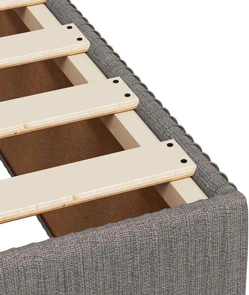 Boxspring - Krevet s oprugama i madracem smeđesivi 120 x 200 cm od tkanine - Sivo-smeđa 120 x 200 cm gumbi Sivo-smeđa