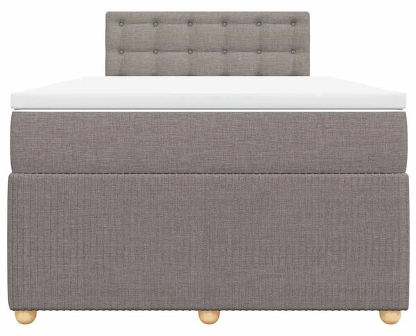 Boxspring - Krevet s oprugama i madracem smeđesivi 120 x 200 cm od tkanine - Sivo-smeđa 120 x 200 cm gumbi Sivo-smeđa