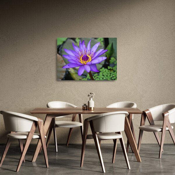 Staklena slika - Ljubičasti cvijet (70x50 cm)