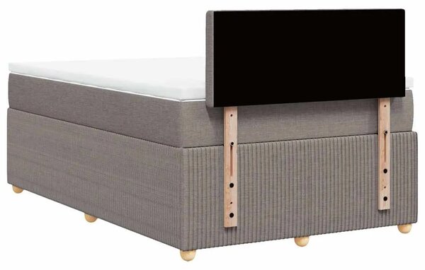 Boxspring - Krevet s oprugama i madracem smeđesivi 120 x 200 cm od tkanine - Sivo-smeđa 120 x 200 cm gumbi Sivo-smeđa