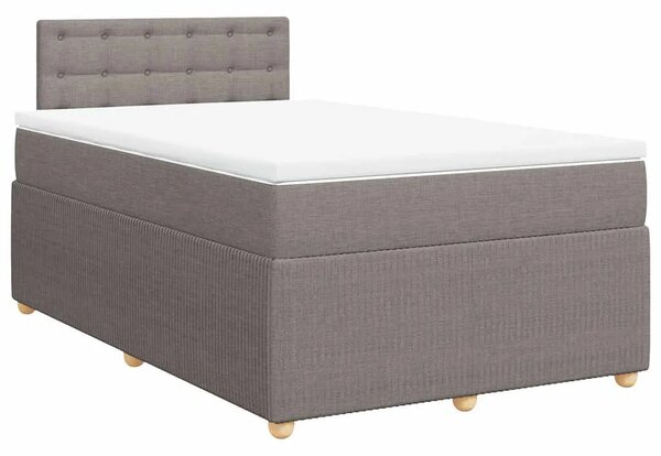 Boxspring - Krevet s oprugama i madracem smeđesivi 120 x 200 cm od tkanine - Sivo-smeđa 120 x 200 cm gumbi Sivo-smeđa