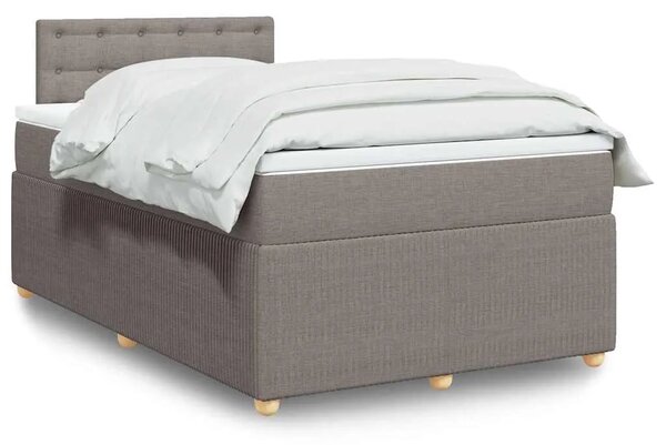Boxspring - Krevet s oprugama i madracem smeđesivi 120 x 200 cm od tkanine - Sivo-smeđa 120 x 200 cm gumbi Sivo-smeđa