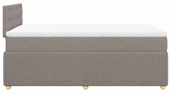 Boxspring - Krevet s oprugama i madracem smeđesivi 120 x 200 cm od tkanine - Sivo-smeđa 120 x 200 cm gumbi Sivo-smeđa