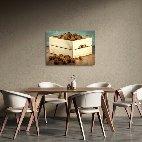 Staklena slika - Jesenska mrtva priroda s orasima (70x50 cm)