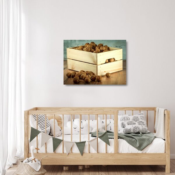 Staklena slika - Jesenska mrtva priroda s orasima (70x50 cm)