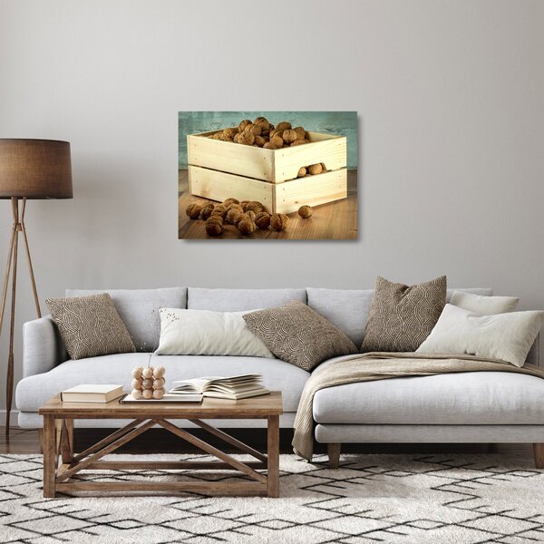 Staklena slika - Jesenska mrtva priroda s orasima (70x50 cm)