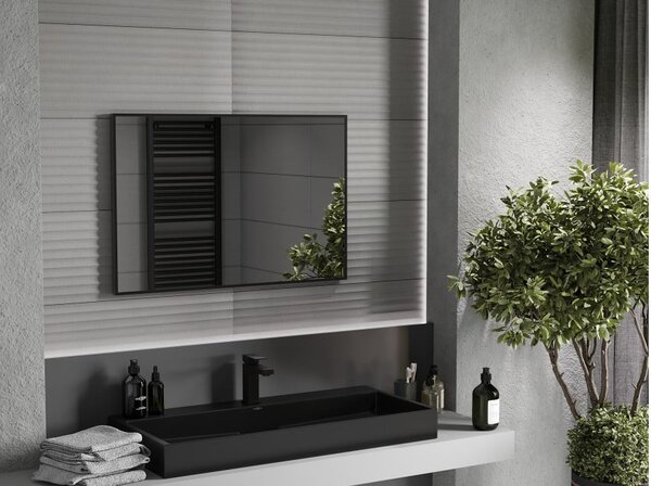 Mexen Loft pravokutno kupaonsko ogledalo 90 x 60 cm, crni okvir - 9852-090-060-000-70