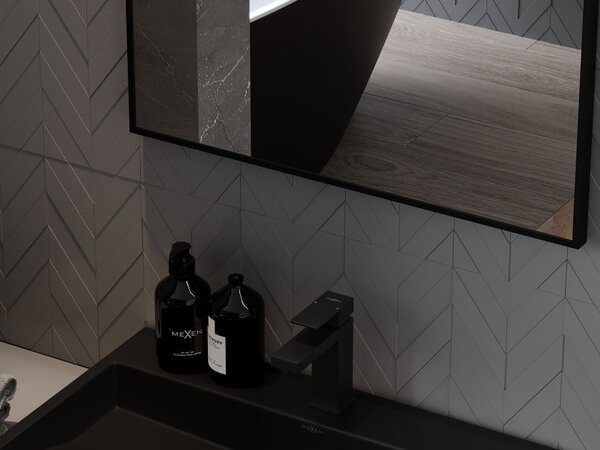 Mexen Loft pravokutno kupaonsko ogledalo 80 x 60 cm, crni okvir - 9852-080-060-000-70