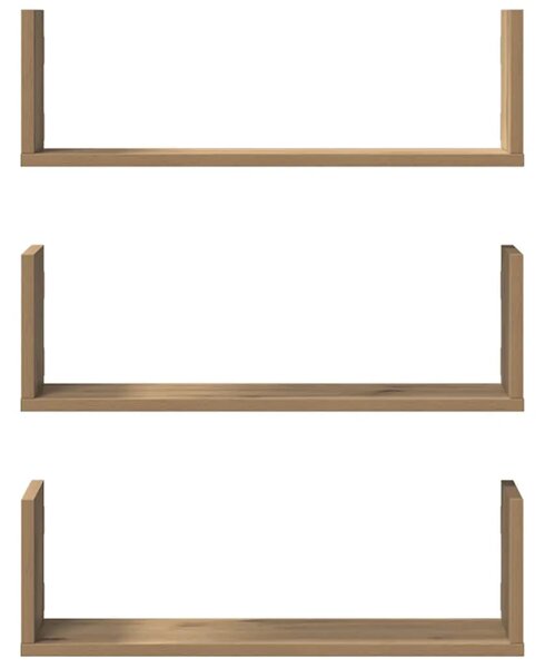 Zidne police 3 kom boja artisian hrast 58x18x18 cm drvene - Boja hrasta 58 x 18 x 18 cm 1 1