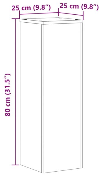 Stalci za biljke 2 kom bijeli 25x25x80 cm konstruirano drvo - Bijela 25 x 25 x 80 cm 2 Bijela
