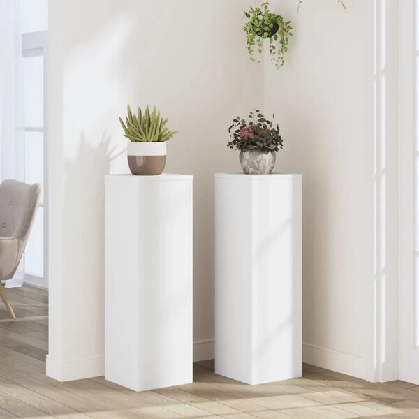 Stalci za biljke 2 kom bijeli 25x25x80 cm konstruirano drvo - Bijela 25 x 25 x 80 cm 2 Bijela