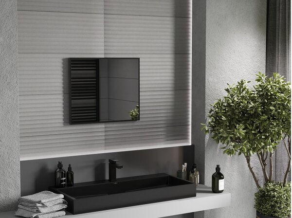 Mexen Loft pravokutno ogledalo za kupaonicu 60 x 50 cm, crni okvir - 9852-060-050-000-70