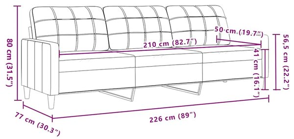Trosjed od tkanine tamnosivi 210 cm - Tamno siva 210 cm Tamno siva 210 cm