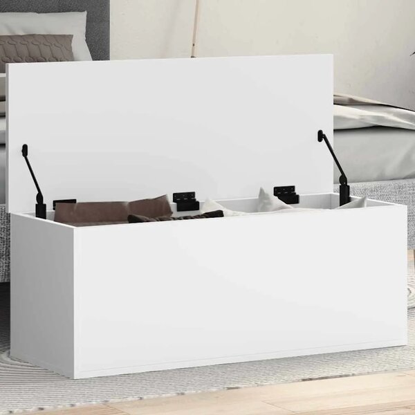 Kutija za pohranu bijela 90 x 35 x 35 cm od konstruiranog drva - Bijela 90 x 35 x 35 cm 1 Bijela